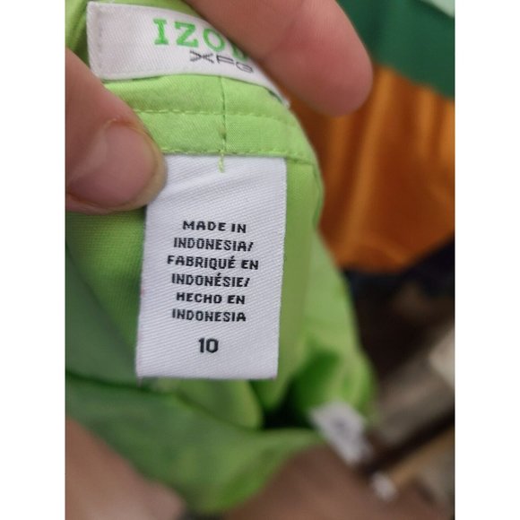 IZOD XFG Womens Athletic Golf Skort Size 10 Lime Green Slit Pockets Activewear - Picture 7 of 9